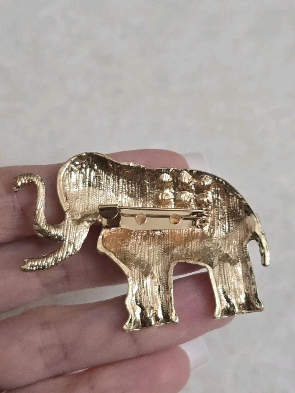 NEW Elephant Pin Brooch Gold Tone with Rhinestones Dream Plus Fashion Jewelry